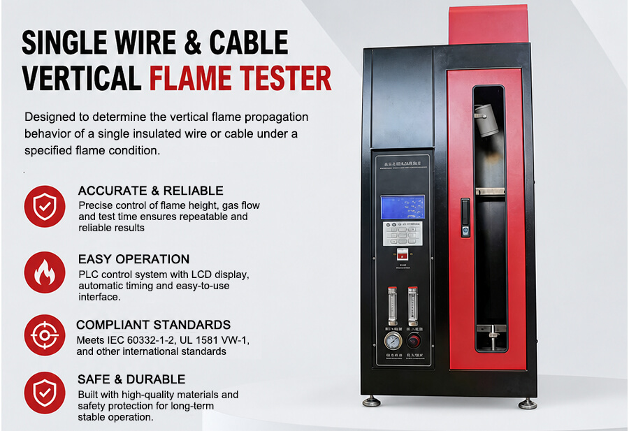 Single Cable Vertical Flame Testing Machine