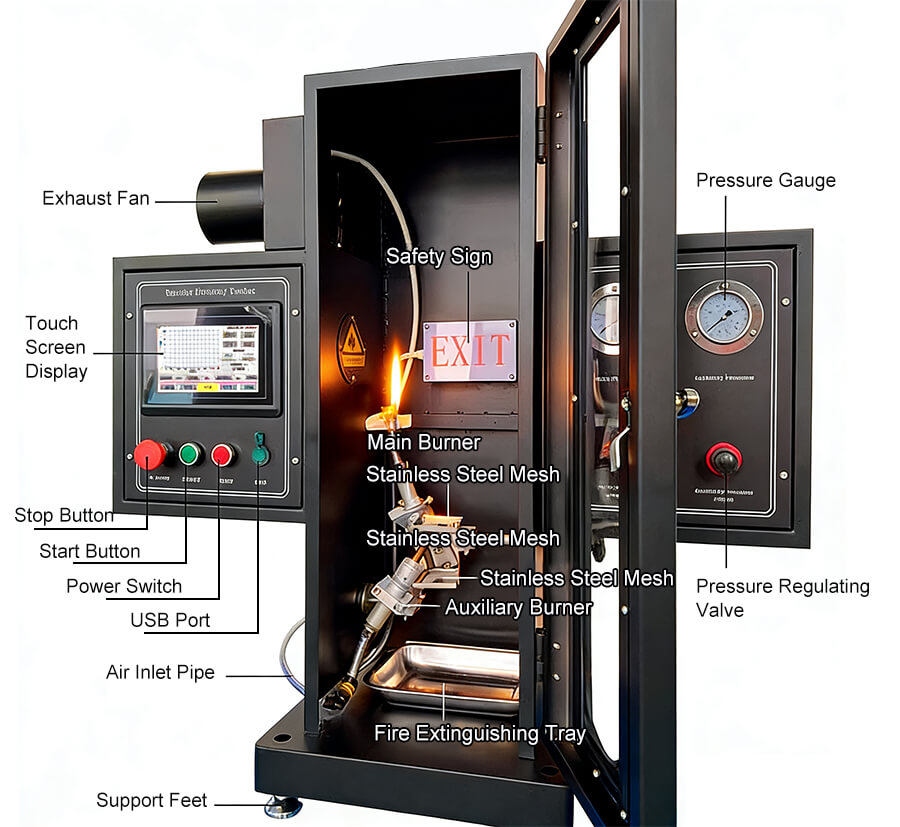 Product Description

The Smoke Density Tester for Building Materials is designed to measure the smoke generation characteristics of construction materials under controlled combustion conditions. It evaluates the optical smoke density produced when materials are exposed to heat or flame, helping determine fire safety performance and compliance with international standards.

This testing equipment is widely used in fire testing laboratories, building material manufacturers, quality inspection agencies, and research institutions.